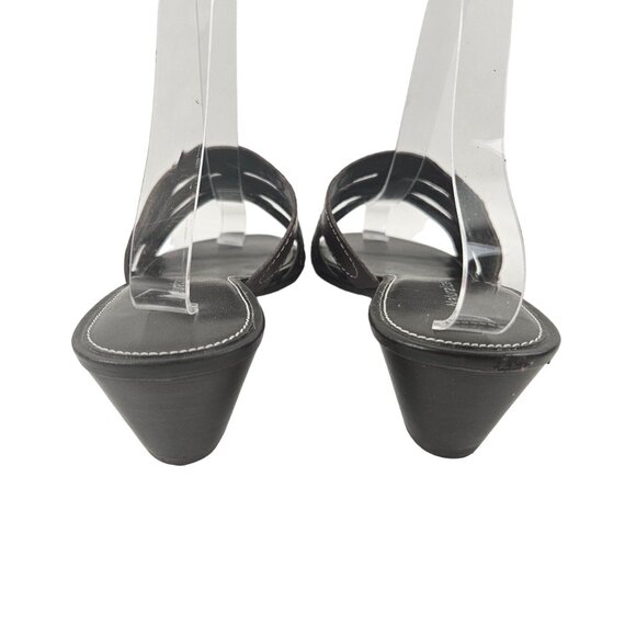 Naturalizer Womens Brown Leather Slide Sandals Size 8W Brazil Wedge Heel - Picture 6 of 9